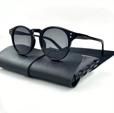 #ad #ad Black Classic Retro Round Sunglasses Unisex