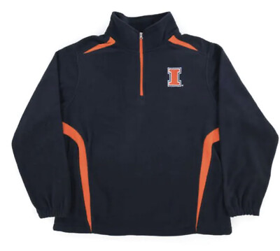 #ad Illinois Fighting Illini Genuine Stuff 1 4 Zip Fleece Pullover Jacket NEW