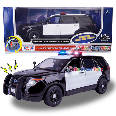 #ad Motormax 2015 Ford Explorer Police Interceptor 1:24 Diecast LIGHTS amp; SIREN 79536