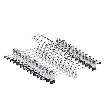 #ad 12 Pack Heavy Duty Add On Metal Pants Skirt Hangers Stackable Addon Metal Clothe