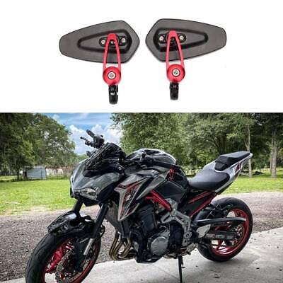 #ad For Kawasaki Z900 Z1000 Motorcycle 7 8quot; Handle Bar End Rearview Side Mirrors Red
