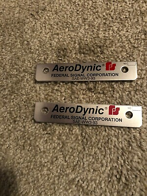 #ad #ad Federal Signal Aerodynic 2 lightbar name plates NEW Blow Out