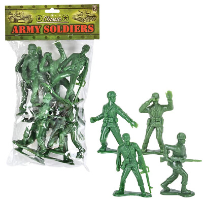 #ad Highly Detailed Large Green US Army Men Action Figures Soldier 8 Pack Set. 4quot;