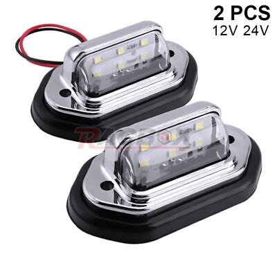 #ad 2X Universal LED License Plate Light Tag Interior Step Lamp For Trailer Truck RV