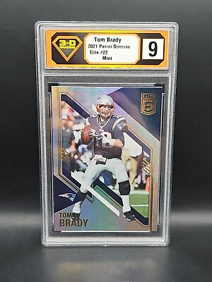 #ad 2021 Panini Donruss Elite FOIL Tom Brady #22 Graded 9 Mint Patriots NFL Card