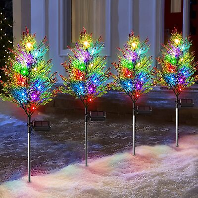 #ad 4PACK Solar Tree Light Garden Outdoor Waterproof Yard Christmas Decor Pine Light