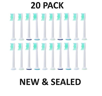 #ad #ad 20 Electric Toothbrush Replacement Brush Heads FITS MOST Philips Sonicare NEW