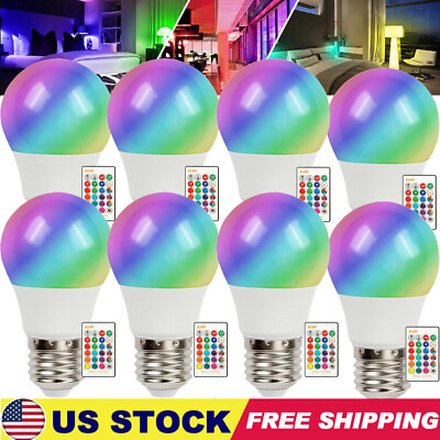 #ad Lot LED Light Bulb 16 Color Changing E27 Lamp Party Disco Decor w Remote Control