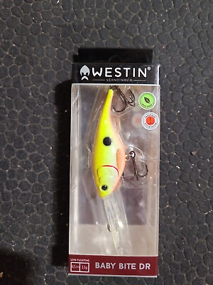 #ad Westin BabyBite DR Deep Running Crankbait Floating Rootbeer Chartreuse 2 1 2quot;