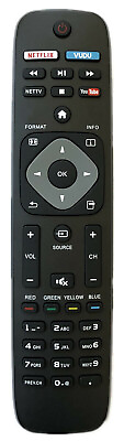 #ad New TV Remote Control For All Philips LCD LED Smart TV Netflix Vudu Youtube