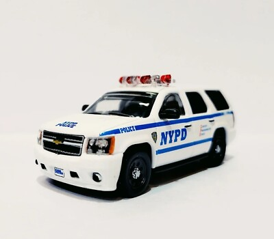 #ad 1:64 596Model White Tahoe NYPD Police SUV Sports Model Diecast Metal Car