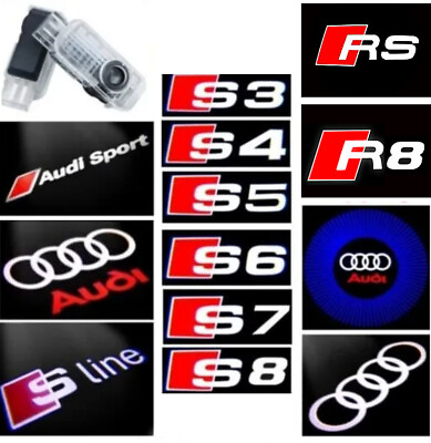 #ad New AUDI Door Logo Lights LED Laser Ghost Shadow Projector Courtesy S3 6 R8 Q7 A