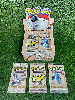 #ad MINT BOX FRESH Pokemon 1st Edition Fossil Booster Pack FACTORY SEALED WOTC