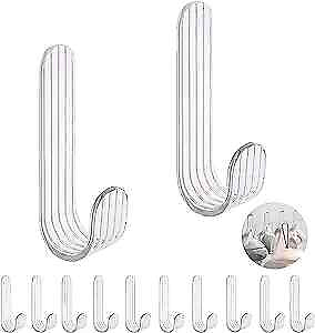 #ad 12 Pack Adhesive HooksDamage Free Hanging Wall Hooks with Self Adhesive 12PACK