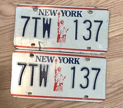 #ad New York State license Plate Statue of Liberty pair 2 License Plates