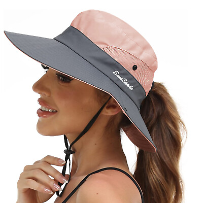 #ad Women Sun Hat Summer Bucket Wide Brim Fishing Hiking UV Protection Beach Cap Hot
