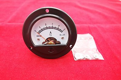 #ad 1pc AC 0 5A Round Analog Ammeter Panel AMP Current Meter Dia. 66.4mm DH52