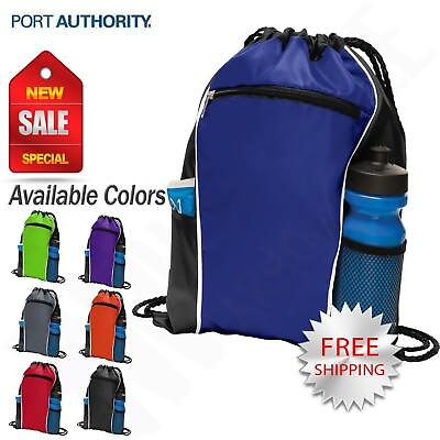 #ad #ad Port Authority Drawstring Backpack Cinch Sack Gym School Sport Bag BG613