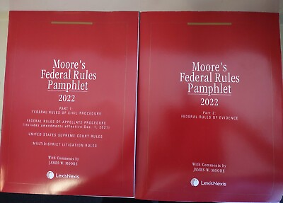New 2022 Moore#x27;s Federal Rules Pamphlet Parts 1 amp; 2 Full Set