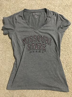 #ad Missouri State Bears Champion Tee Gray V Neck T shirt Women’s Small