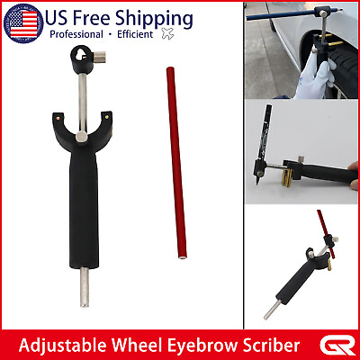 #ad 1x Adjustable Car Wheel Eyebrow Mark Scriber Automotive Sheet Metal Repair Tools