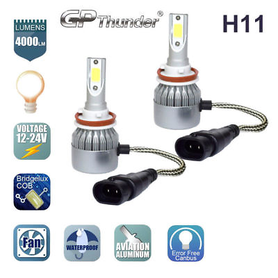 #ad #ad H8 H9 H11 GP Thunder LED Headlight Kit 6000K Low Beam Fog Bulb HID White 2 Bulbs