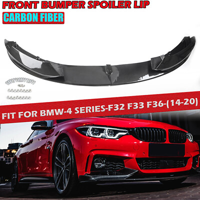 #ad Fits BMW F32 F33 F36 430i 440i M Sport 2014 20 Carbon Black Bumper Lip Splitter