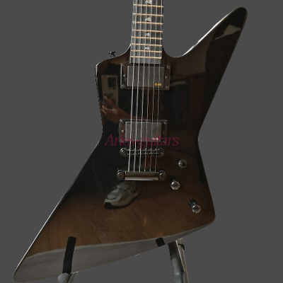 #ad Custom Explorer Black ST Electric Guitar HH Pickups T O M Bridge 6 String