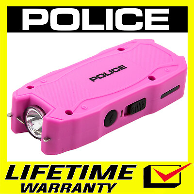 #ad POLICE Stun Gun 1901 650 BV PINK Mini Rechargeable LED Flashlight