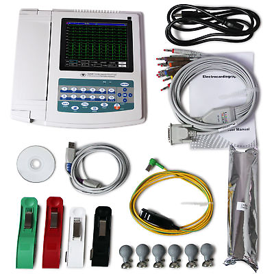 #ad 12 Channel ECG EKG Machine USB Interpretation Touch ElectrocardiographSoftware