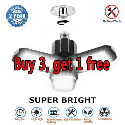 #ad Super Bright LED Garage Light 600W 60000LM Deformable Ceiling Shop Work Lamp US