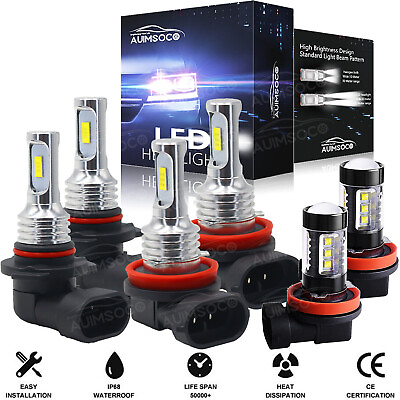 #ad For Honda Accord 2013 2014 2015 Combo LED Headlight High Low BeamFog Light Kit