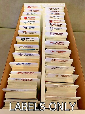 #ad 32 Customized NFL Logo Team Labels For BCW Sports Card Tall Dividers LABELS ONLY