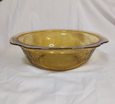 #ad Federal Amber Glass Recollection quot;76quot; Large 9.5quot; Vegetable Fruit Serving Bowl