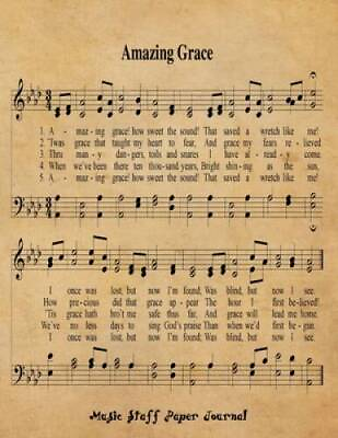 #ad Amazing Grace: 85x11 Blank Sheet Music Journal With 120 Manuscript ACCEPTABLE
