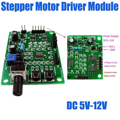 #ad DC 5V 12V 2 phase 4 wire Stepping Stepper Motor Driver Module Speed Controller