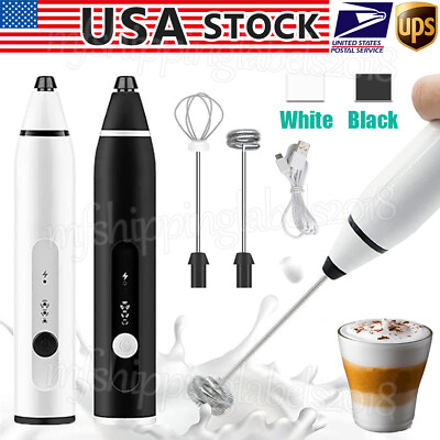 #ad 2 in 1 Electric Milk Frother Drink Foamer Whisk Mixer Stirrer Coffee Egg Beater