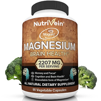 #ad Nutrivein Magnesium L Threonate 2207mg Boosts Brain Health Memory and Focus