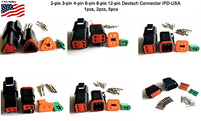 #ad Deutsch 2346812 Pin Connector Housing Seals Crimp Terminals14 16 AWG