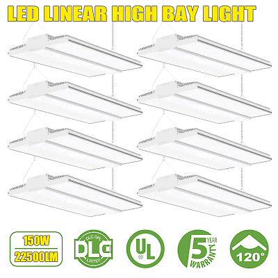 #ad 8 PACK Linear High Bay Lighting Workbench Ceiling LED Shop Light 5000K UL Listed