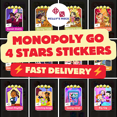 #ad Monopoly GO 4 Stars Sticker Set 9 21 Fast Delivery