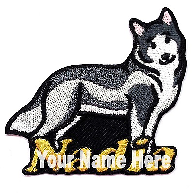 #ad Siberian Husky Dog Custom Iron on Patch With Name Personalized Free