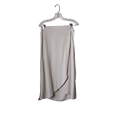 #ad Nakd Skirt Womens 36 Wrap Linen Blend Asymmetrical Hem