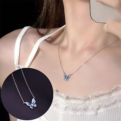 #ad Butterfly Pendant Female Jewelry Trendy Collarbone Chain Fashion Necklace