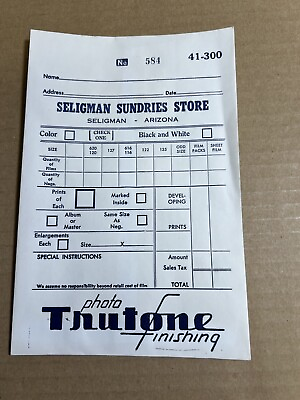 #ad Vintage Seligman Arizona Sundries Store Photo Envelope 5quot; x 7.5quot; Assorted Number