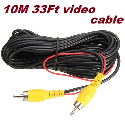 #ad 33ft Car RCA Extension Video Cable for Rear View Backup Camera amp; Detection Wire