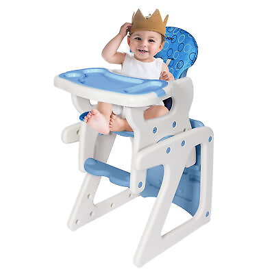#ad SEJOY Baby High Chair Convertible Adjustable Seat Removable Tray Infants Toddler