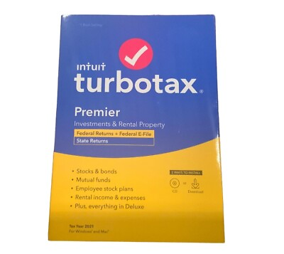 #ad Turbotax Premier Investments and Rental Property Federal State Returns 2021