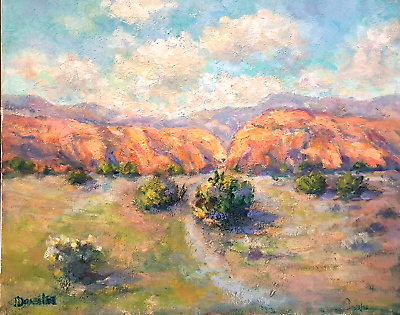 #ad Oil Painting Red Rocks Mountains Southwest Original Landscape Impasto by Donalee