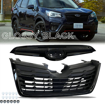 #ad Glossy Black Front Bumper Upper Grille Fits 2019 2020 2021 Subaru Forester Grill